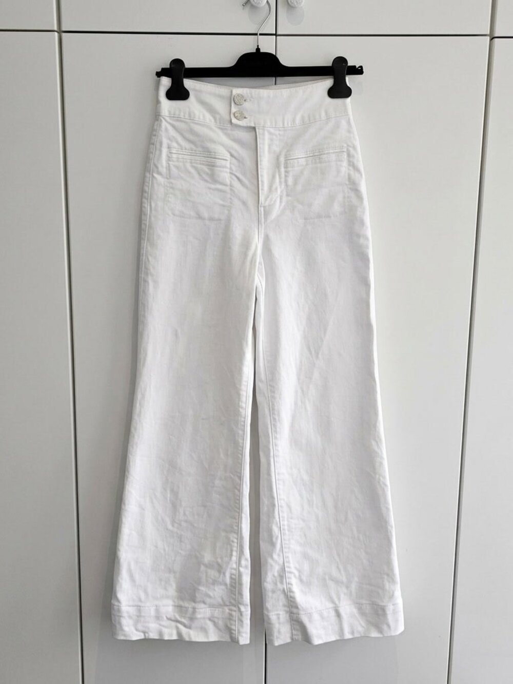 Frame Denim Le Hardy Wide Leg Jeans White Size 26 - Picture 2 of 11